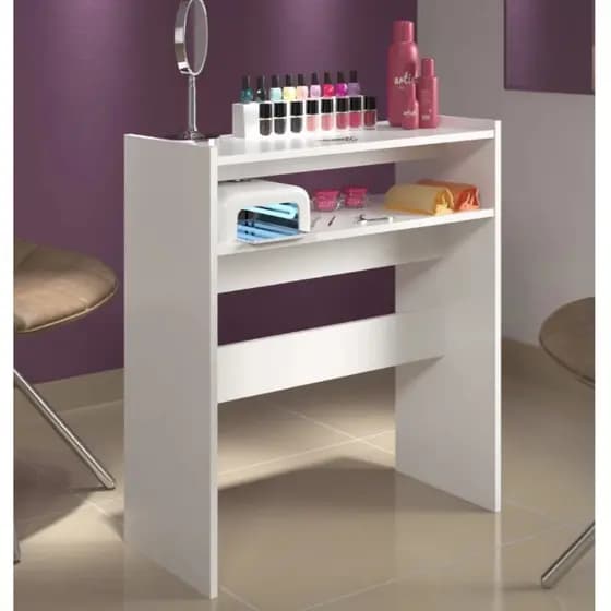 Mesa Para Manicure Carrinho Auxiliar Prateleira De Esmaltes