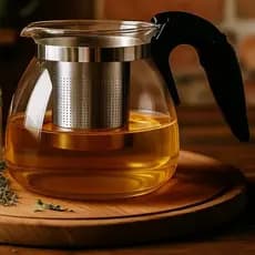 Bule Vidro Inox Infusor 950ml Chá Café Chaleira Mesa Bebida