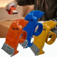Suporte Aplicador de Fita Durex Larga – Manual, Metálico, Profissional p/ Fechamento de Caixas e Encomendas
