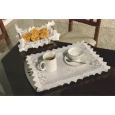 Toalhas De Bandeja C/ 2 Toalhas De Renda 30cm X 40cm - Romance