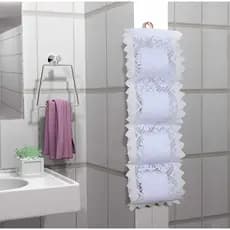 Suporte Para Papel Higiênico De Renda P/ 4 Rolos - Romance