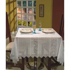 Toalha De Mesa De Renda Quadrada 1,40m X 1,40m - Romance