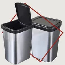OFERTA Lixeira Cesto de Lixo Prático 09 Litros Imita Inox para Cozinha Banheiro Escritório Sala de E