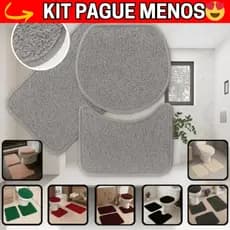 KIT 3 Peças de Tapete Para Banheiro Macio De Algodão Conforto aos Seus Pés