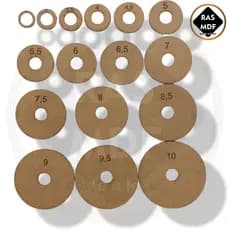 Kit com 16 Gabaritos de MDF para Cortador KW-triO - Círculos de 2,5cm a 10cm para Adesivos e Tags