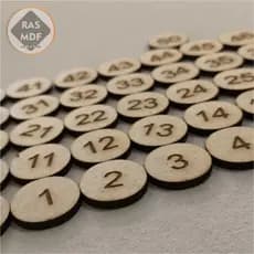 Do 0 ao 50 Kit Círculos MDF Numerados 1,9 cm - Perfeito para Artesãos e Projetos DIY
