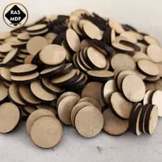 Kit com 250 unidades de bolachas 1,9cm – Peças para Decoração, Jogos e Projetos Artesanais
