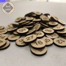 Kit com Círculos de MDF Numerados - 1,9 cm para Projetos Artesanais