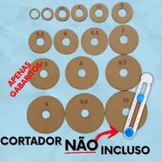 Kit de Gabaritos para Cortador KW-triO Circular de Adesivos, Papel, tags, bottons (AZUL ESCURO)