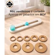 Kit Gabaritos para Cortador Circular KW-triO 8 Círculos de MDF para Adesivos Papel e Tags