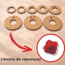 Kit Gabaritos Cortador Circular KW-triO 8 Círculos MDF + Lâmina de Reposição Adesivos Papel e Tags