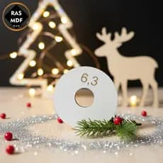Gabarito para Bola de Natal 6,3 cm MDF Face Branca