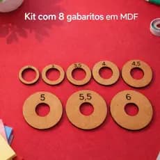 Kit Gabaritos para Cortador Circular KW-triO 8 Círculos MDF para Papel, Etiquetas, Adesivos e Tags