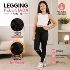 Calça Legging Infantil Térmica Tendência Escolar