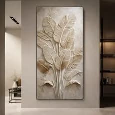 Quadro Decorativo Folhagem Clean Gigante 1,10x80cm.Decore Sala,Quarto,Copa,consultório,escritório,hall,áreas afins.