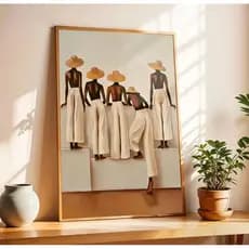 Quadro Decorativo Minimalista Mulheres 1,10x80cm Gigante – Sala Quarto Escritório Hall