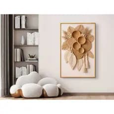 Quadro Decorativo Boho Tons Bege Palha NÃO SÃO APLIQUES