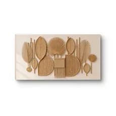 Quadro Decorativo Boho Horizontal Arte Botânica Minimalista Bege para Sala e Quarto