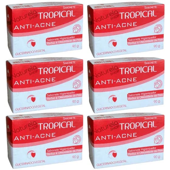 6 Un. Sabonete Barra Anti-acne - Tropical 100g