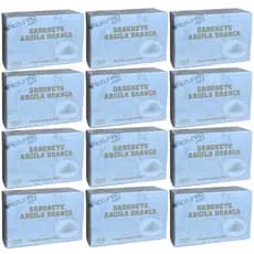 12 Un. Sabonete Barra Argila Branca - Tropical 90g
