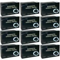 12 Un. Sabonete Barra Argila Preta - Tropical 90g