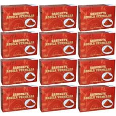 12 Un. Sabonete Barra Argila Vermelha - Tropical 90g