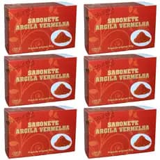 6 Un. Sabonete Barra Argila Vermelha - Tropical 90g