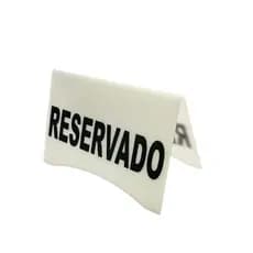 Placa Reservado Acrílico Branco Restaurante Mesa Bar Kit 10  Pçs