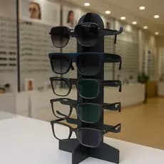 Expositor de Óculos em MDF Balcão Torre com 5 Espaços Preto Luxo