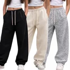 Calça Feminina Moletom Infantil Masculino Elástico e Cordão Na Cintura Estilo Blogueirinha