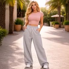 CALÇA MOLETOM FEMININA Unissex  Baggy Cinza Preta Bege Inverno Premium Básica Lisa Neutra Forrada 100 % Algodão