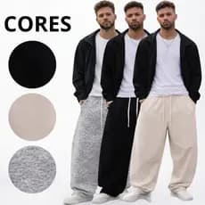 CALÇA MOLETOM BALÃO SUPER BAGGY  Boca Larga Unissex Streetwear 100% Algodão Premium Confortável Edição Limitada