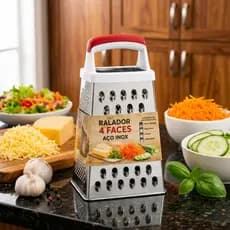 Ralador Inox 4 Faces Resistente Grande Multiuso Para Cozinha