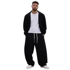 Calça Balão Baggy Moletom Boca Larga Confortável Básica Streetwear HipHop BreaKing Premium 100 % Algodão Tendência 2026