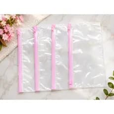 kit 50/30/10 estojo zip zap com fecho rosa de pvc multiuso