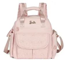 Bolsa Mochila Maternidade Bebê Meninas Barbie Com Trocador Rosa - Luxcel