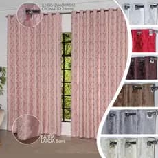 Cortina Jacquard Sala E Quarto 6,00x2,70 Semi Blackout