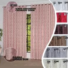 Cortina Jacquard 4,00X 2,70 Semi Blackout Sala E Quarto