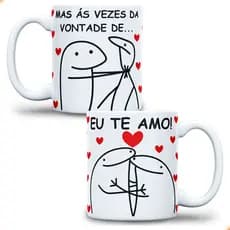 01 Caneca Dia dos Namorados café chá Porcelana 300ml Modelo cestas floricultura presente