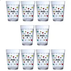 kit jogo 10 Copos Americano Dia das Mães Mãe Atacado Porcelana 300ml para armário cozinha