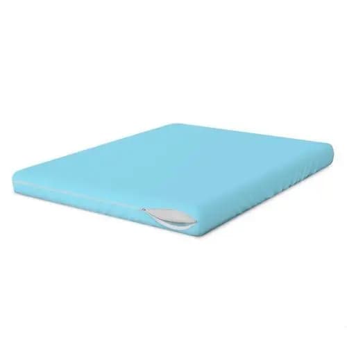 Capa Impermeavel Protetora Colchao Solteiro Com Ziper Resistente Confortavel Azul
