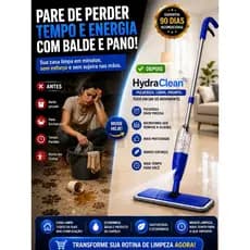 HydraClean™ Mop Spray Pulverizador com Reservatório 380ml Limpeza Rápida Microfibra Giro 360° para Todos os Pisos