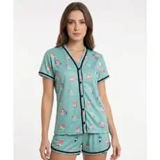 Pijama Americano Feminino Estampado / Blogueirinha/ Pijama Feminino / Baby Doll Americano