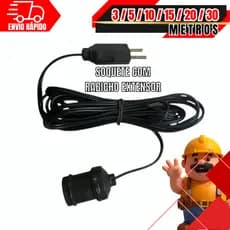 Soquete Com Rabicho Extensor Bivolt 10A Para Tomada Lâmpada 3 / 5 / 10 / 15 / 20 / 30 METROS