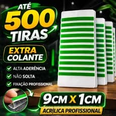 Fita Dupla Face Extra Forte Fracionada Adesiva 9MM Cartela Tiras Placa PVC 3D Painel Cabeceira