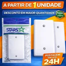 Placa Cega 4x2 Branca Espelho Cego Para Parede Acabamento Tampa Caixa Com Parafusos