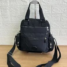 bolsa feminina media nylon impermeavel vira mochila alça  transversal
