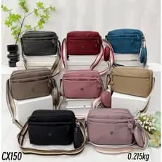 Bolsa media feminina leve e durável com múltiplos zíper tecido ultra-leve, estilo moderno