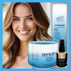 Kit c/ 1 Shampoo e 1 Máscara p/ Cabelos Loiros New Blond Kenwee (Ganhe e um Perfume de Cabelos Shine Macadâmia))
