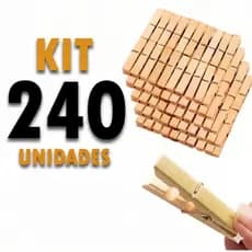 Prendedores de Roupa em Madeira Resistente 240 Unidades
